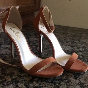Brown Faux Suede Heels